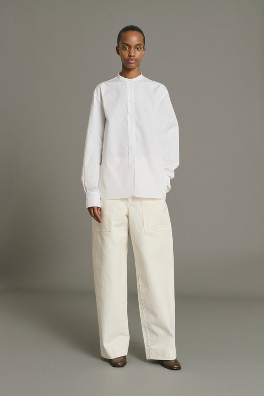 Bermudes Shirt - White Organic Poplin Women - Soeur