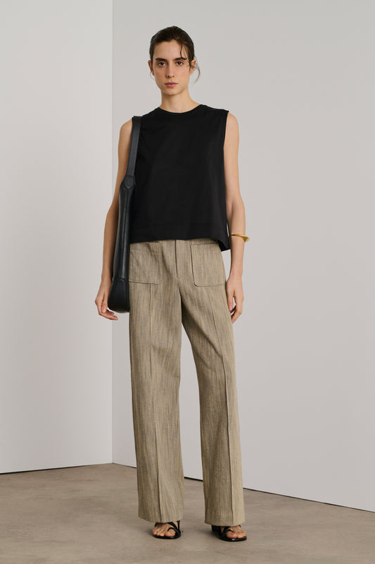 Pantalon Harold - Beige/Noir Chiné - Coton - Femme