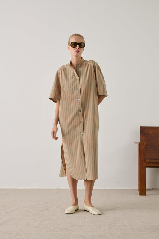 Robe Izzo - Beige Vert - Coton - Femme