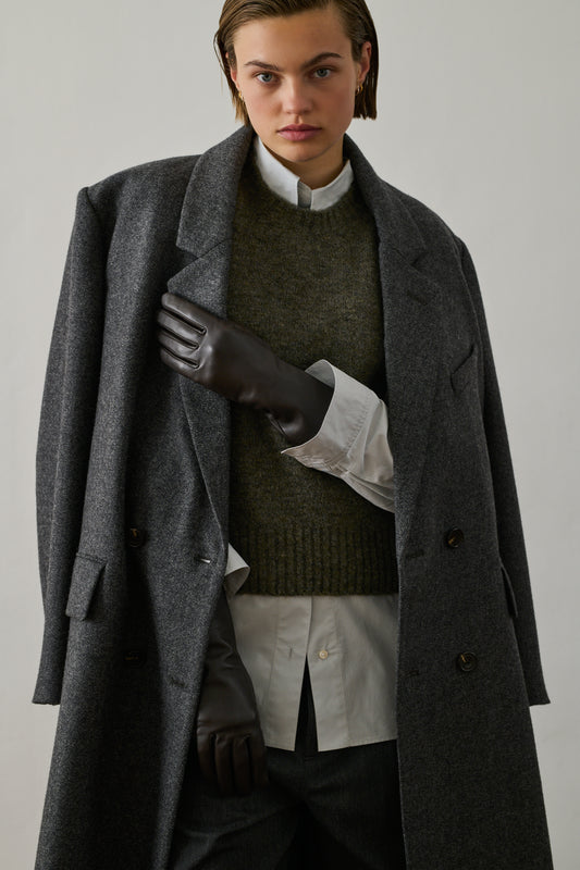 Gants Belleville - Marron Foncé - Cuir - Femme