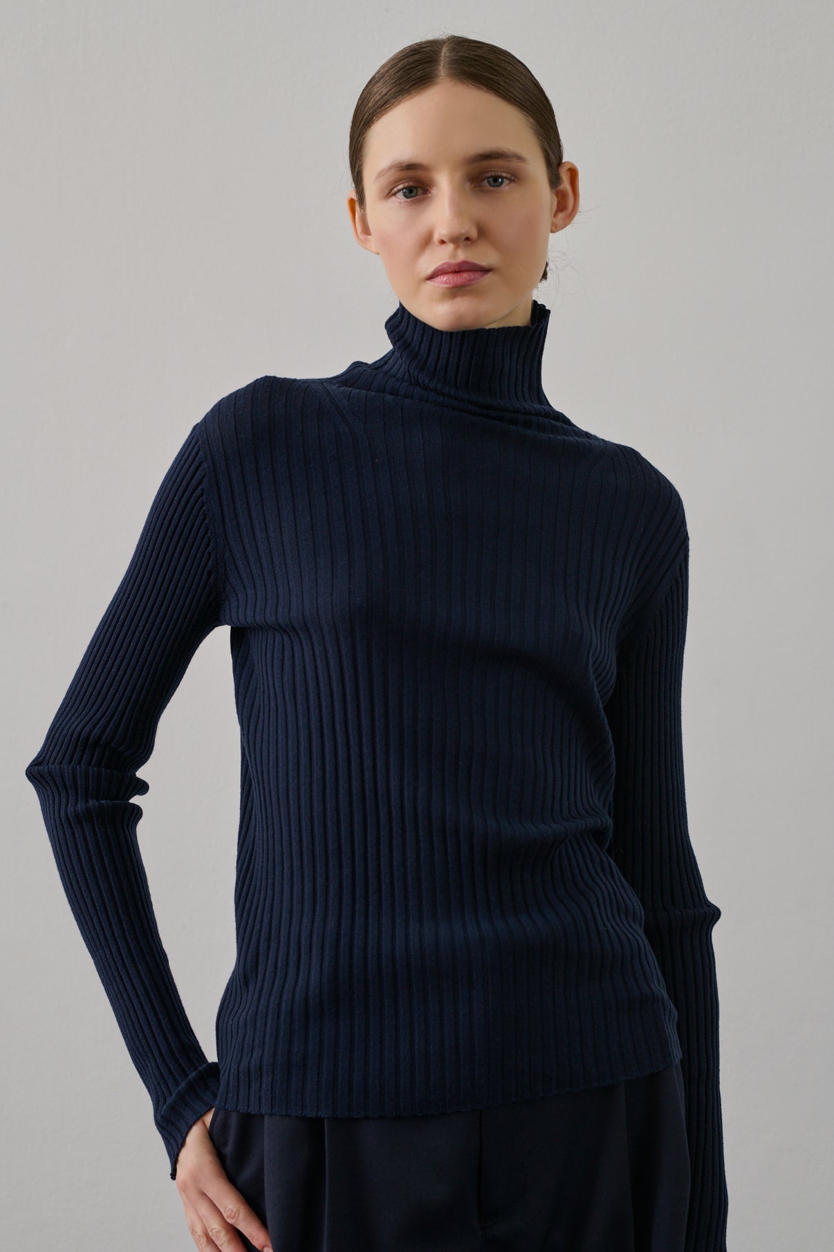 Polo Filao - Navy - Laine - Femme vue 1