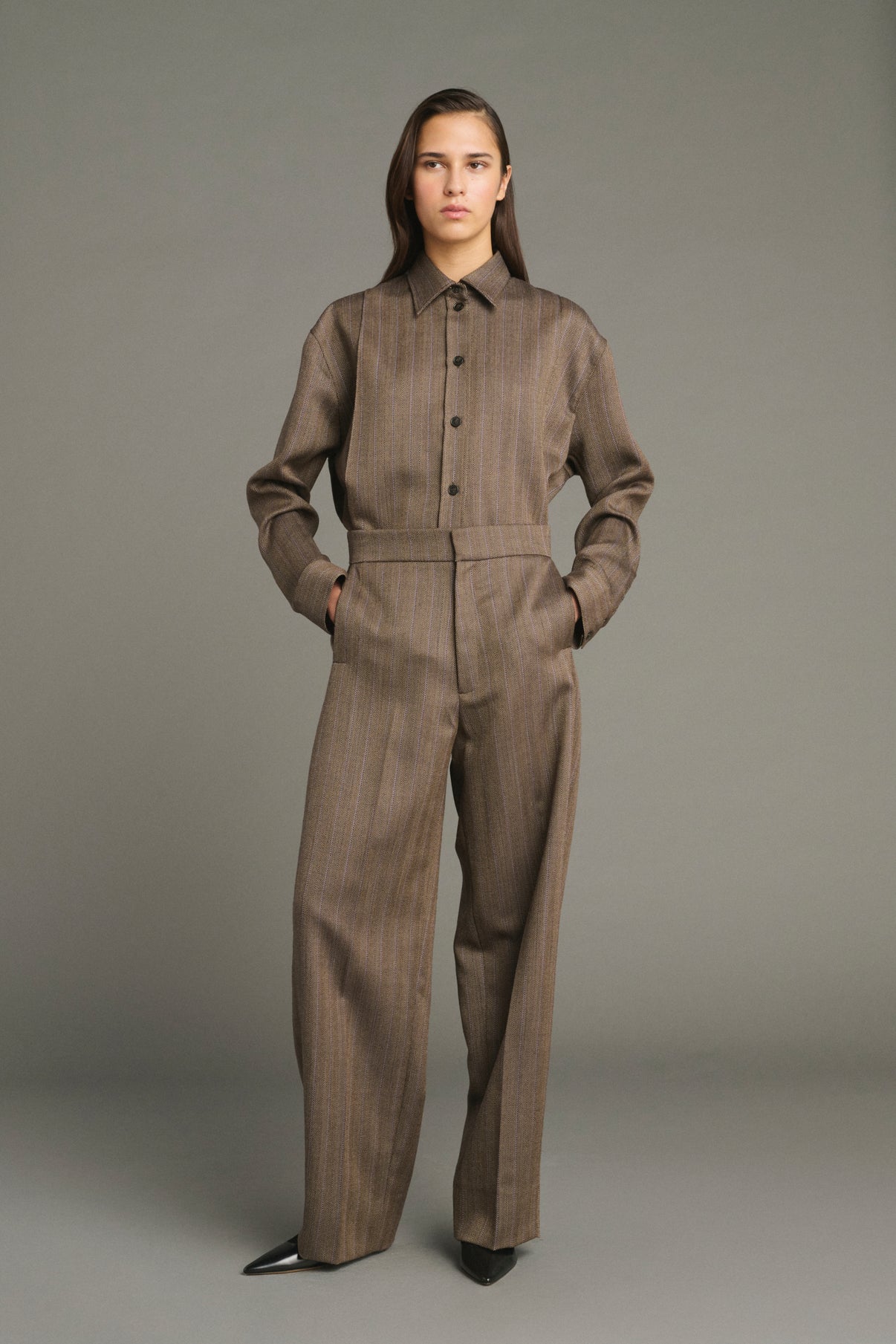 Shirt Lisbonne - Brown/Mauve - Wool - Women vue 5