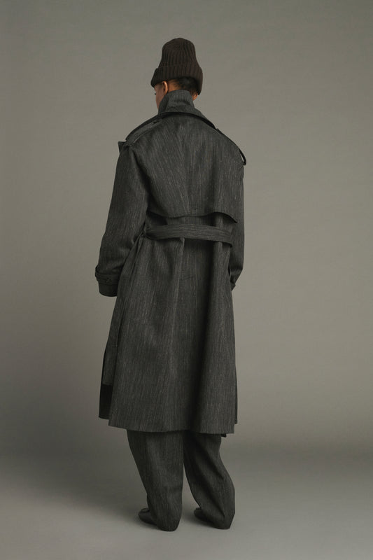 Jourdain Trench - Anthracite Grey - Wool - Women