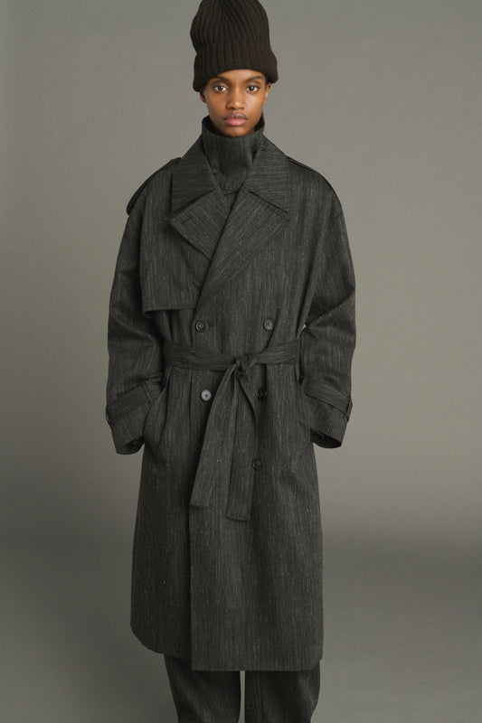Jourdain Trench - Anthracite Grey - Wool - Women