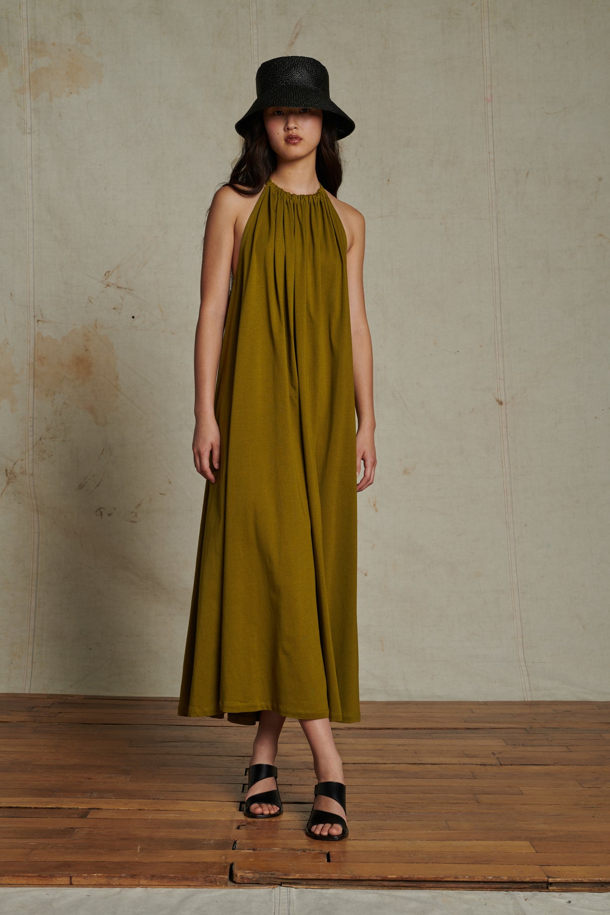 Robe Amel - Kaki - Coton - Femme vue 1