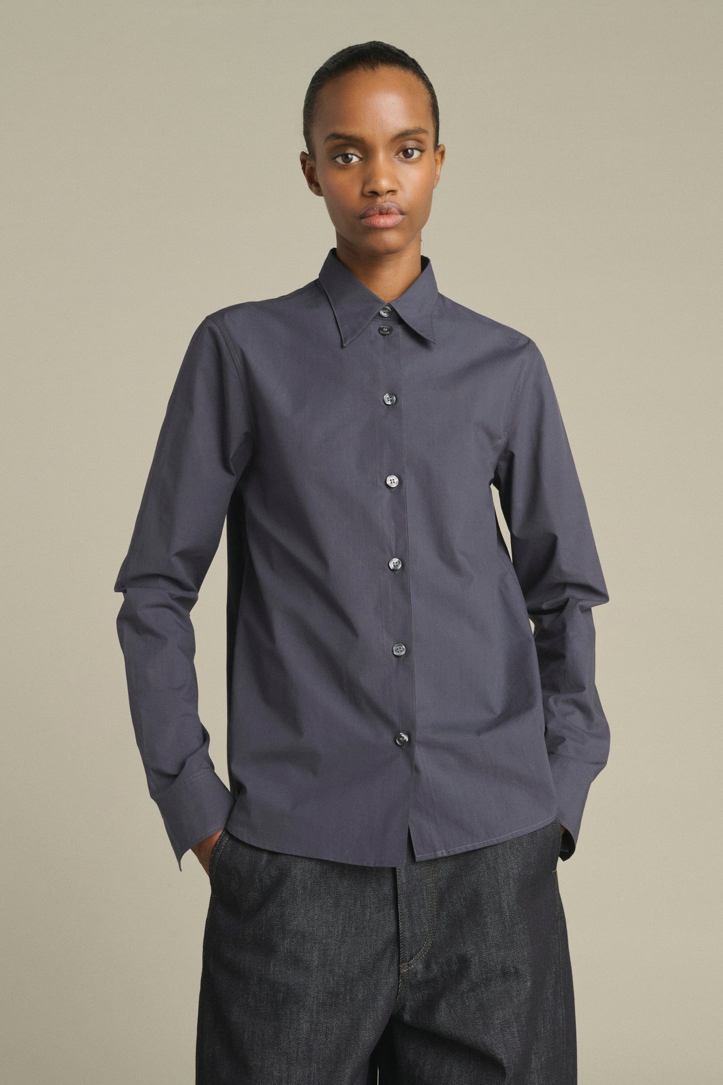 Shirt Lavinia - Midnight Blue - Cotton - Women