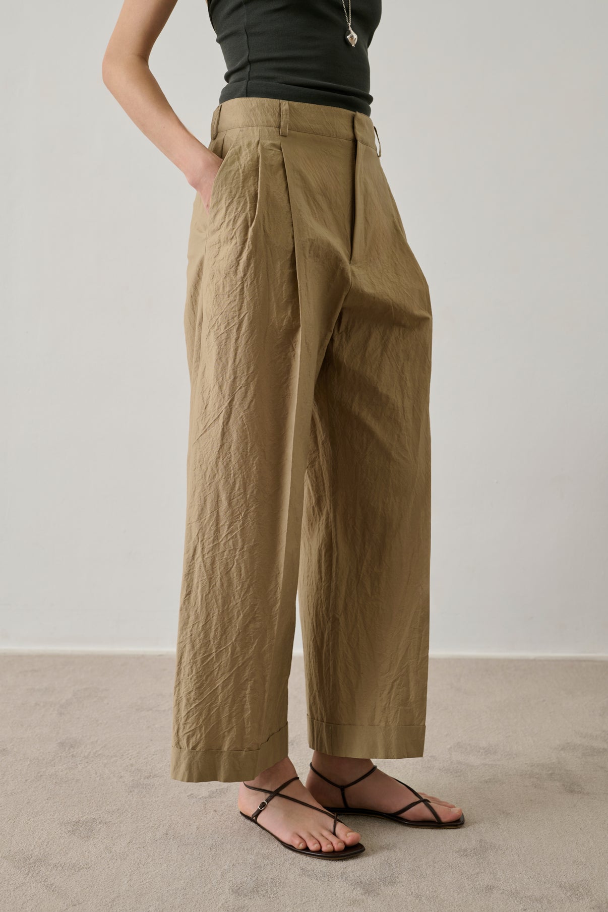 Watson trousers - Sand - Cotton - Women vue 3