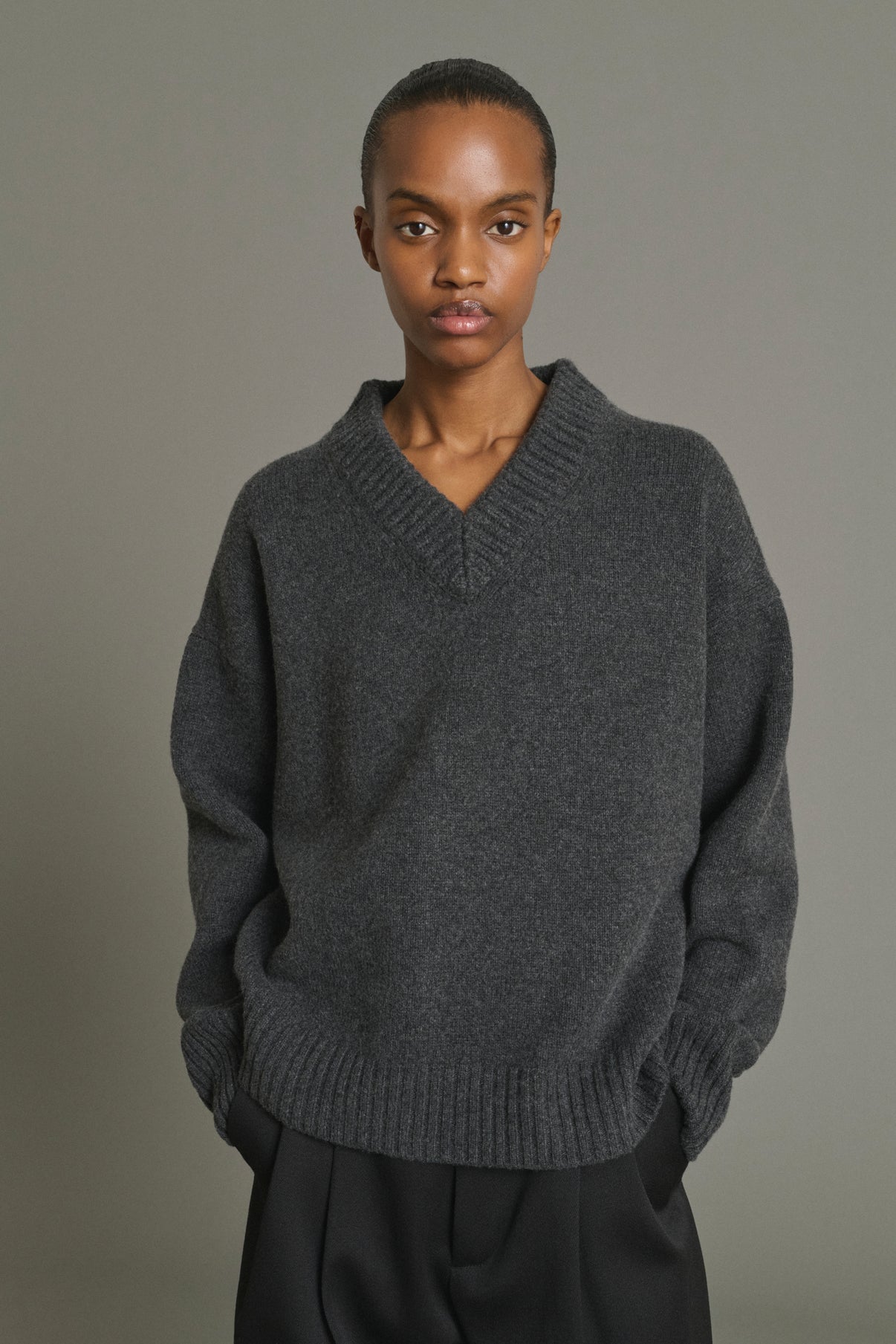 Pullover Julie - Anthracite Grey - Merino Wool - Women vue 3
