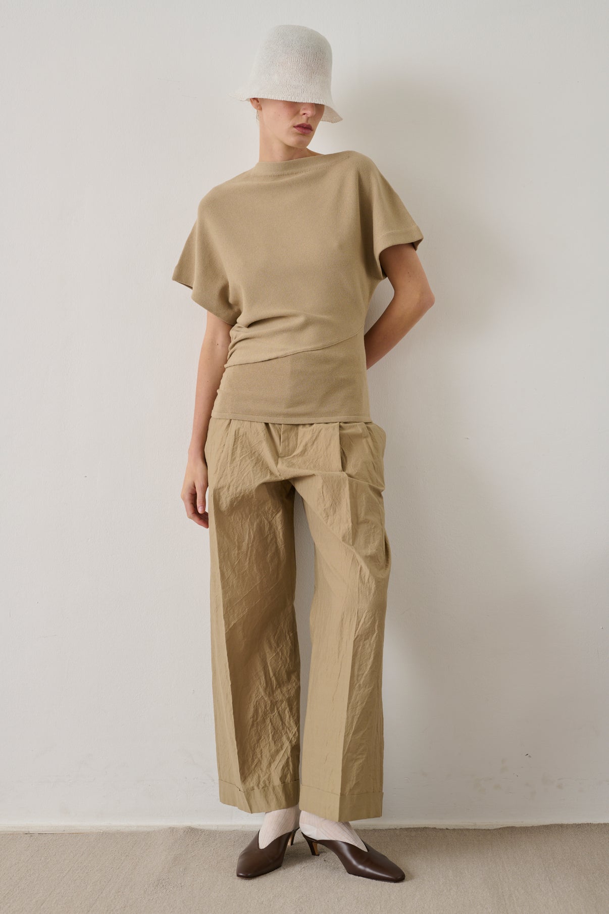 Watson trousers - Sand - Cotton - Women vue 1