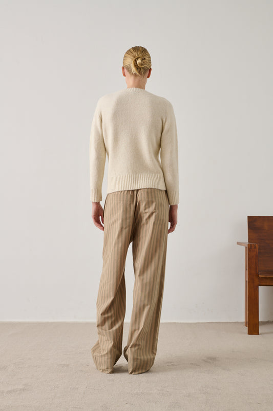 Pantalon Harlan - Beige Vert - Coton - Femme