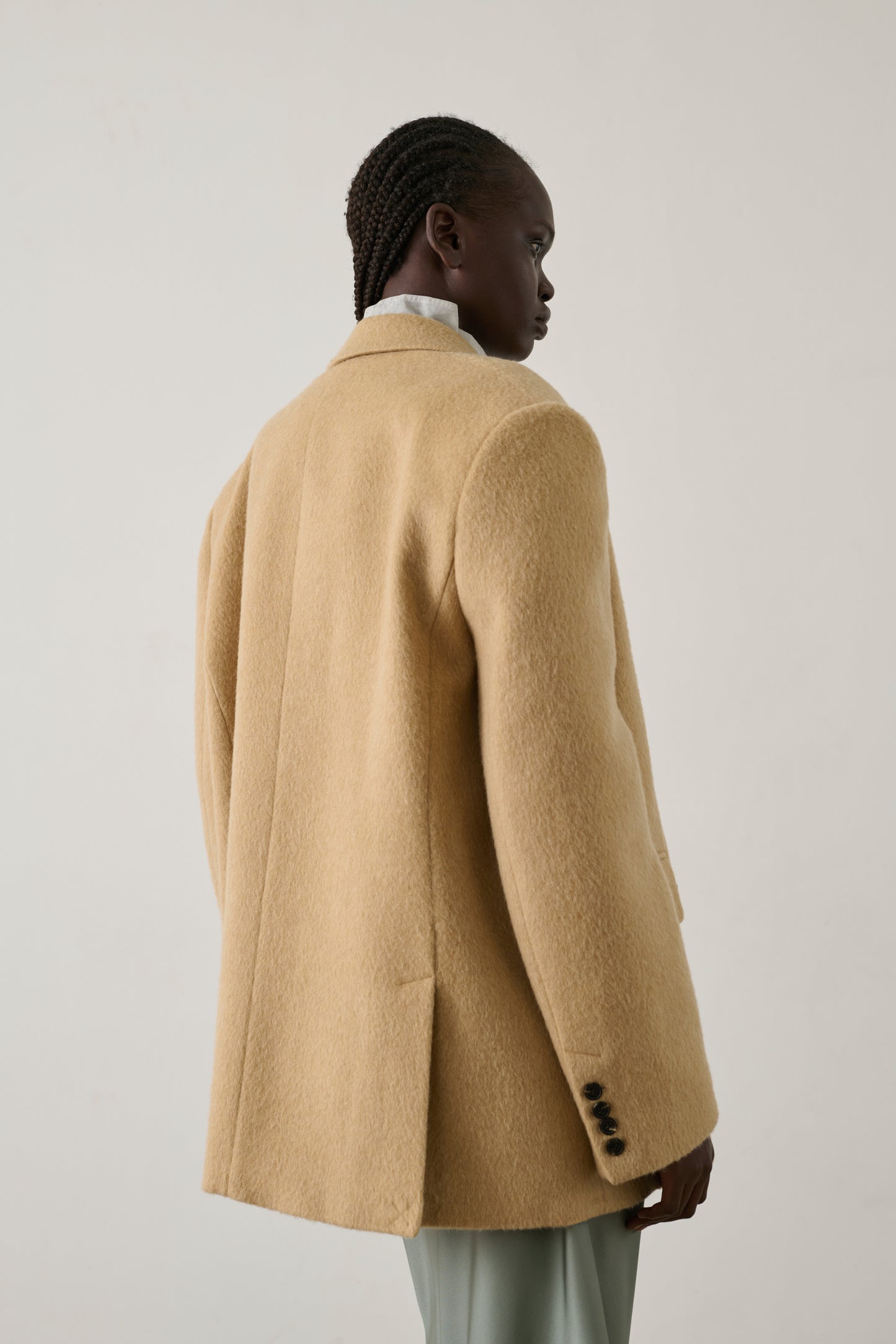Helga coat - Beige Brushed Wool Women - Soeur
