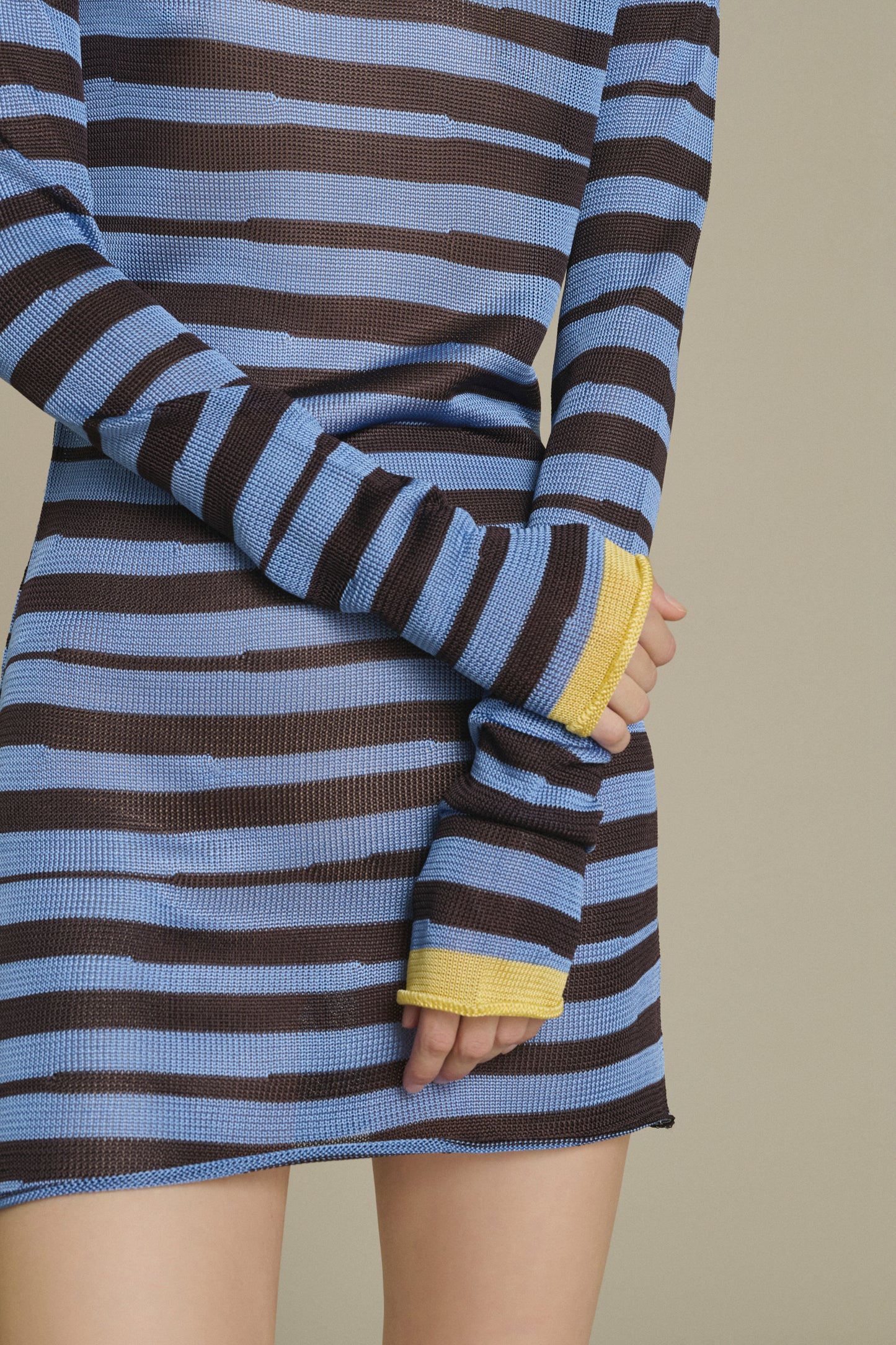 Momo mini striped mocha and sky blue dress Soeur & TL180 - Soeur