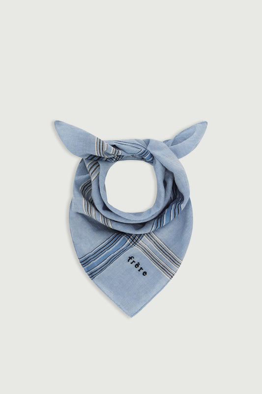 Scarf Paulin - Sky Blue/Black - Cotton - Men